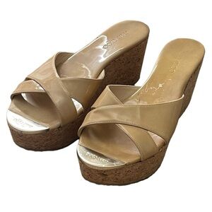 Jimmy Choo beige patent wedge size 37
